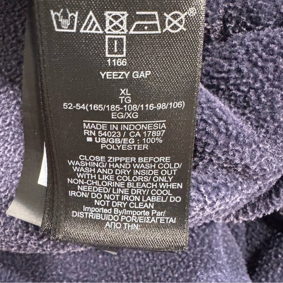 Yeezy Gap Polar Fleece Joggers Wide Leg Zip Ankle Navy Blue  Sz XL NWT - Picture 3 of 13